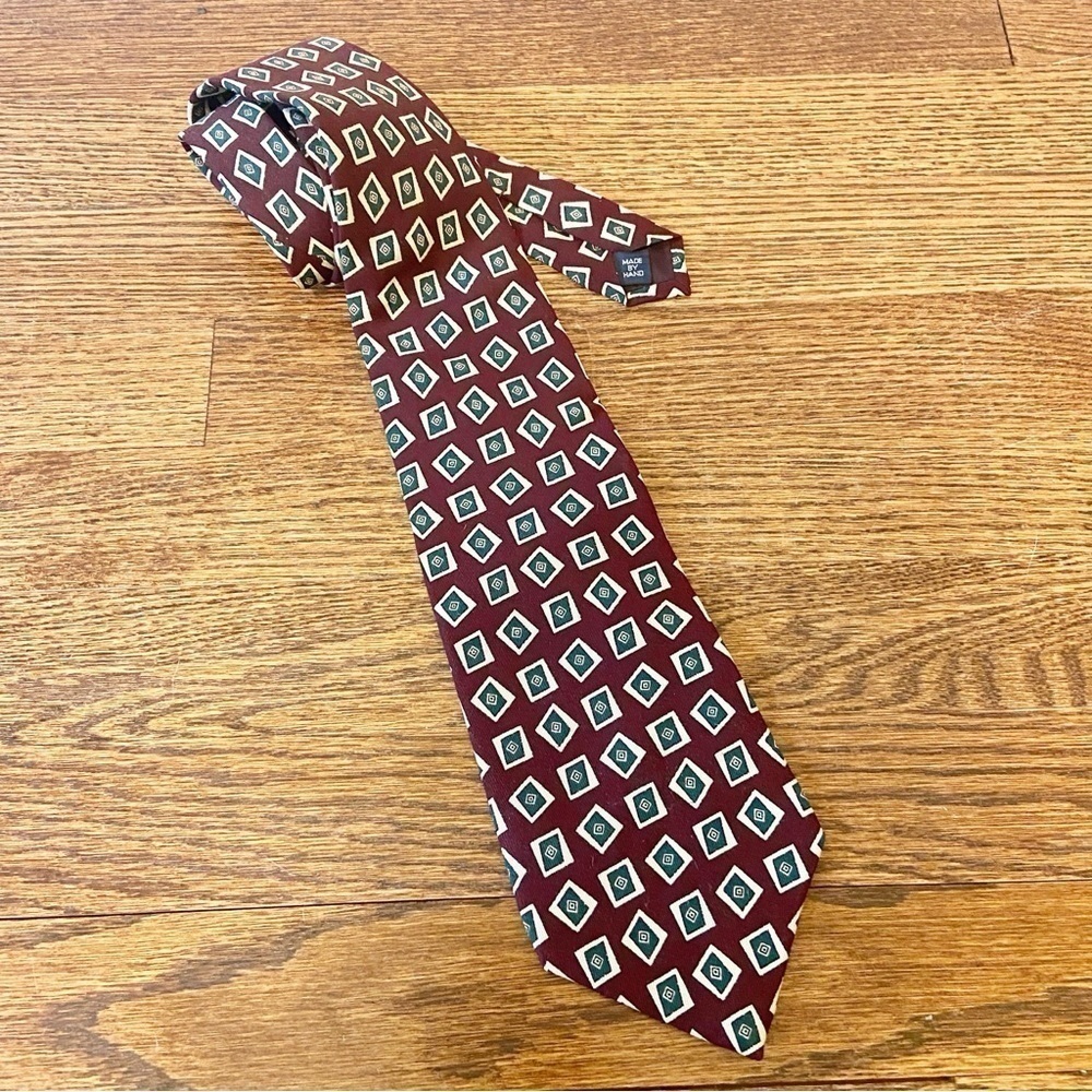 POLO by Ralph Lauren | Handmade Geometric Print 100% Silk Casual Tie OS